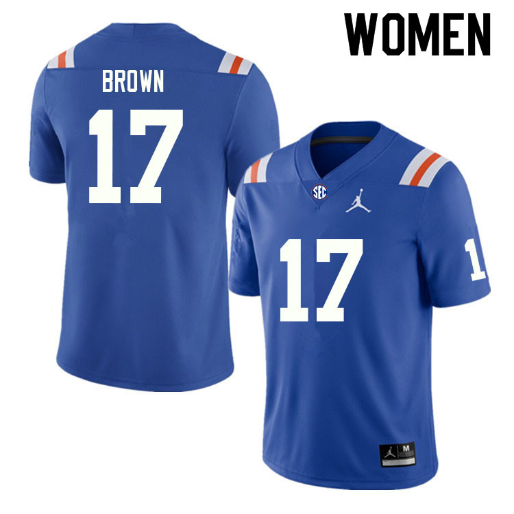 Women #17 Max Brown Florida Gators College Football Jerseys Sale-Throwback